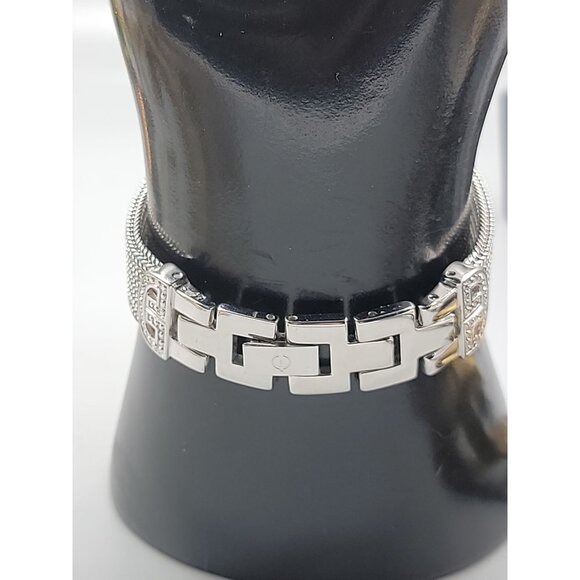 Elgin Ladies Heirloom Quartz Watch Silver Mesh Band Crystal 18mm Rhinestone Dial - Picture 5 of 16